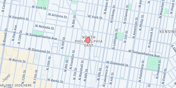 Map showing Children's Mission, Inc. - North Philadelphia at 2200 Germantown Avenue, North Philadelphia, PA
