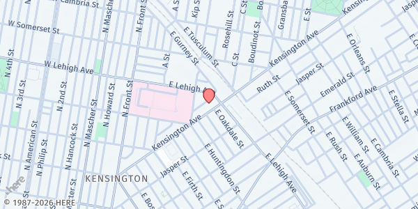 Map showing Community Center at Visitation at 2646 Kensington Avenue, North Philadelphia, PA