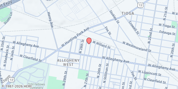Map showing Drug Task Force Ministry - North Philadelphia at 3252 North Etting Street, North Philadelphia, PA