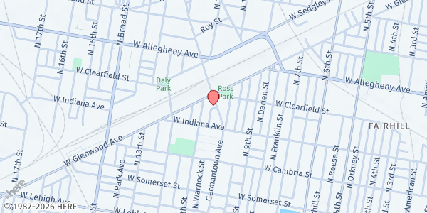 Map showing Father's House of Prayer Mission Baptist Church Food Pantry at 3040 Germantown Avenue, North Philadelphia, PA
