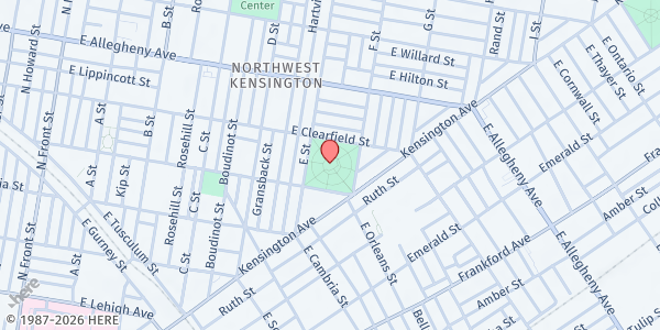 Map showing Free Library Of Philadelphia - McPherson at 601 East Indiana Avenue, North Philadelphia, PA
