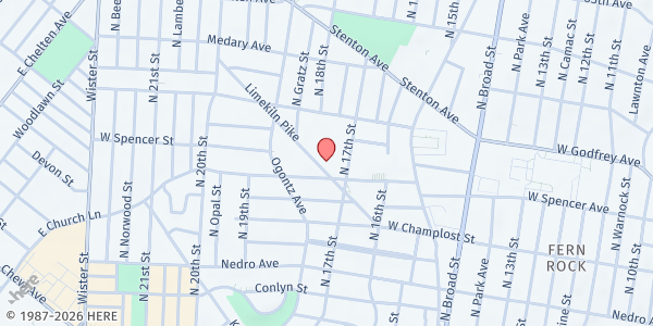 Map showing Giving of Self Partnership at 6101 Limekiln Pike, North Philadelphia, PA