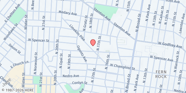 Map showing Giving of Self Partnership - North Philadelphia at 6101 Limekiln Pike, North Philadelphia, PA