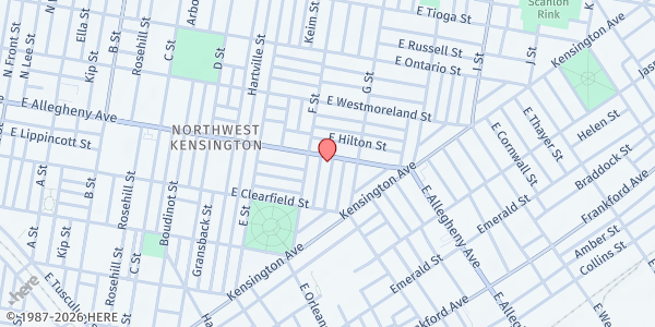 Map showing Live to Serve - North Philadelphia at 728 East Allegheny Avenue, North Philadelphia, PA