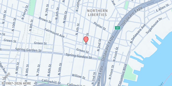 Map showing Mama-Tee.com Community Fridge - North Philadelphia at 700 North 3rd Street, North Philadelphia, PA