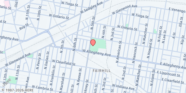 Map showing Mann Older Adult Center at 3201 North 5th Street, North Philadelphia, PA