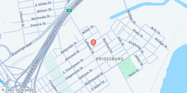 Map showing Playstreet 4500 Mercer St. at 4516 Mercer Street, North Philadelphia, PA