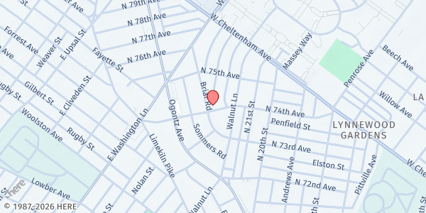 Map showing Saint Peter's - North Philadelphia at 2167 74th Avenue, North Philadelphia, PA