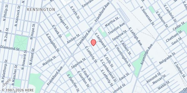 Map showing St. Michael Lutheran Church - Good Samaritan Food Pantry at 2139 East Cumberland Street, North Philadelphia, PA