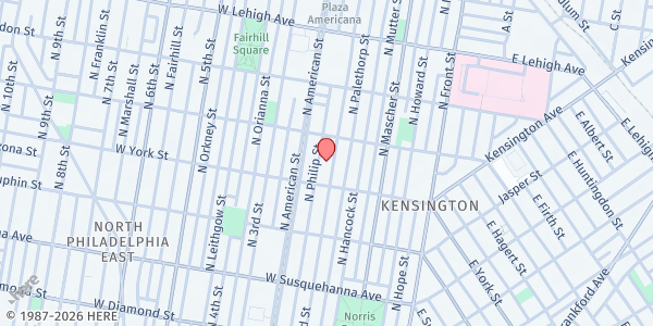 Map showing Take A Sistah to Lunch #2 - North Philadelphia at 2426 North 2nd Street, North Philadelphia, PA