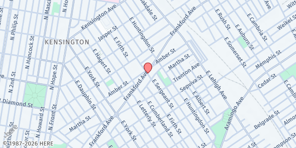 Map showing The Table - Calvary Vision at East Sergeant Street, North Philadelphia, PA