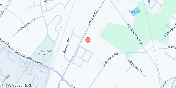 Map showing Garden of Health - North Wales at 201 Church Road, North Wales, PA