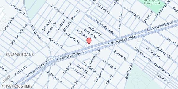 Map showing Calvary Christian Church at 6000 Roosevelt Boulevard, Northeast Philadelphia, PA