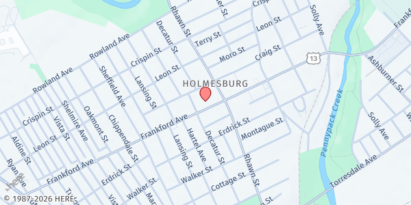 Map showing Living Word Church - Frankford at 7916 Frankford Avenue, Northeast Philadelphia, PA