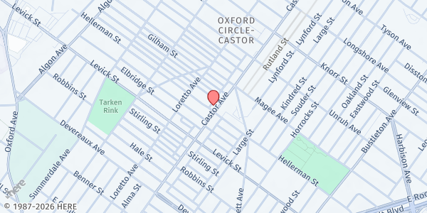 Map showing OCCDA @ Castor Avenue (M&T Bank) at 6500 Castor Avenue, Northeast Philadelphia, PA