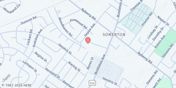 Map showing Somerton Interfaith Food Bank at 510 Somerton Avenue, Northeast Philadelphia, PA