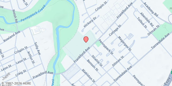 Map showing St. Dominic School at 8510 Frankford Avenue, Northeast Philadelphia, PA