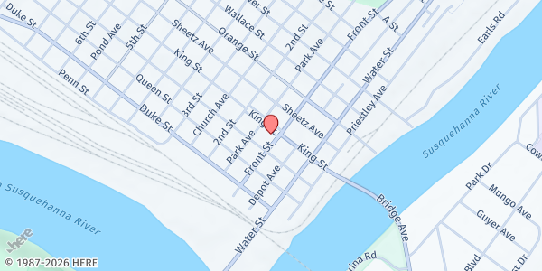 Map showing Christ United Methodist Church at Front St &, Northumberland, PA