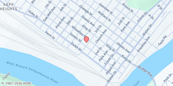 Map showing Kate's Kupboard at 300 QUEEN STREET, NORTHUMBERLAND, PA