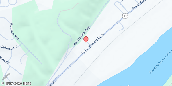 Map showing Northumberland Post #44 at 309 POINT TOWNSHIP DRIVE, Northumberland, PA