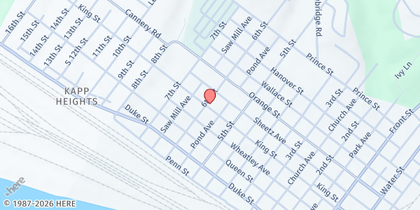 Map showing Trinity United Methodist Church at 300 6th St, Northumberland, PA