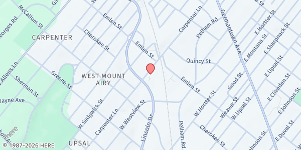 Map showing Annunciation Food Cupboard at 324 Carpenter Lane, Northwest Philadelphia, PA