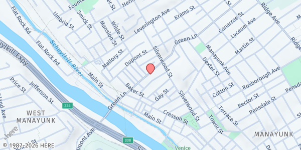 Map showing North Light Community Center at 175 Green Lane, Northwest Philadelphia, PA