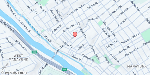 Map showing North Light Community Center at 175 Green Lane, Northwest Philadelphia, PA