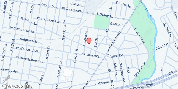 Map showing First Haitian Church of God of Prophecy at 199 East Tabor Road, Olney, PA