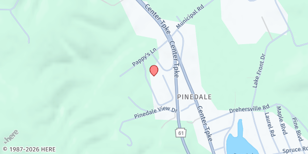 Map showing Blum's Auction House at 1506 Centre Turnpike, Orwigsburg, PA