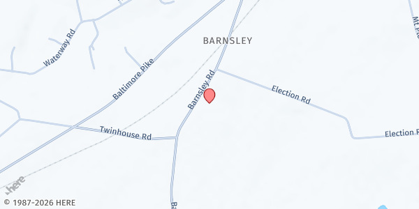 Map showing Divine Sent Food Cupboard at 198 Barnsley Rd., Oxford, PA