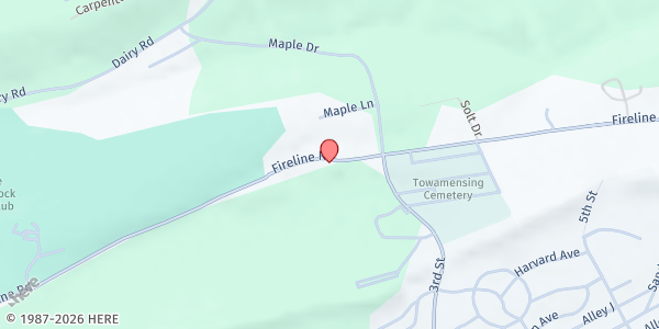 Map showing St John's Towamensing Lutheran at 2915 Fireline Rd, Palmerton, PA