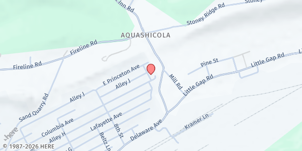 Map showing St. John's United Church of Christ at 891 Columbia Ave, Palmerton, PA