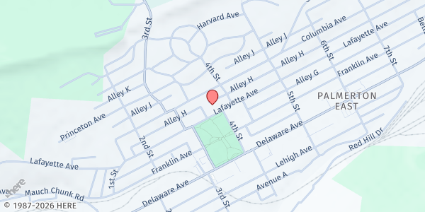 Map showing ST. JOHNS EPISCOPAL CHURCH at 365 Lafayette Avenue, Palmerton, PA