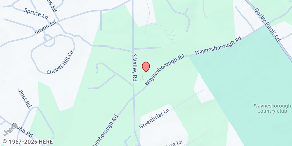 Map showing Paoli Presbyterian Church at 225 S Valley Rd, Paoli, PA