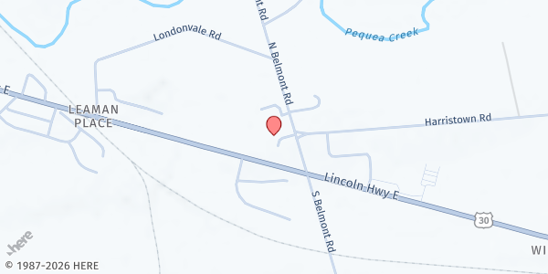 Map showing The Factory Ministries at 3293 Lincoln Hwy E, Paradise, PA