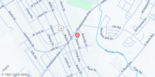 Map showing Open Link Inc. - Pennsburg at 452 Penn Street, Pennsburg, PA