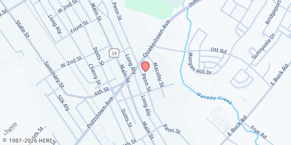 Map showing The Open Link at 452 Penn Street, Pennsburg, PA