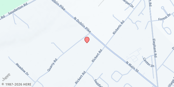 Map showing Living Hope Community Church at 22H Pennsylvania 313, Perkasie, PA