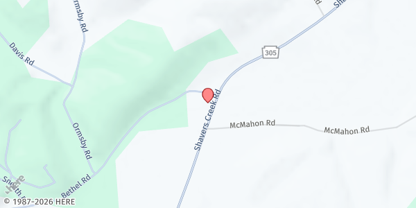 Map showing Petersburg Bethel Church at 5435 Bethel Rd, Petersburg, PA
