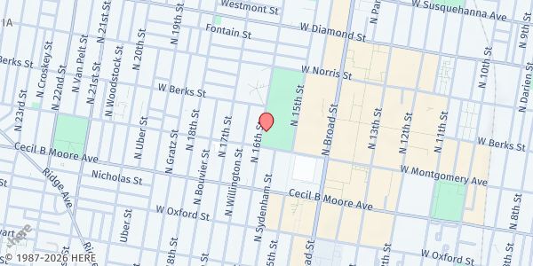 Map showing Amos Playground at 1817 N. 16th st, Philadelphia, PA