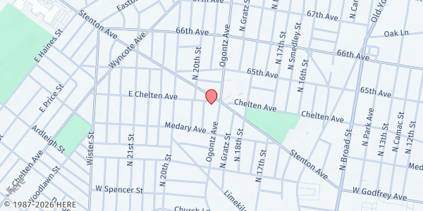 Map showing Bani Adam Institute at 6350 Ogontz Ave, Philadelphia, PA