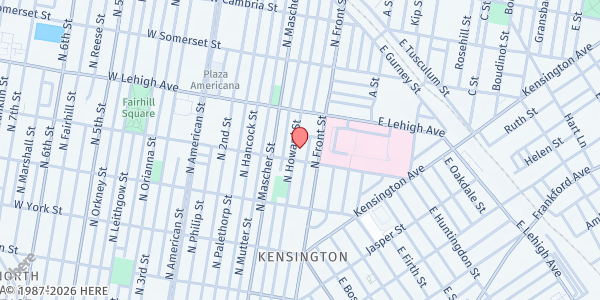 Map showing Better Tomorrow's @ Kensington Townhouses at 2607 N Howard, Philadelphia, PA