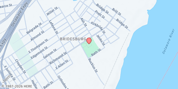 Map showing Bridesburg Recreation Center at 4601 Richmond St., Philadelphia, PA