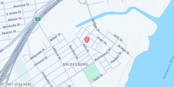 Map showing Bridesburg UMC at 2717 Kirkbride St., Philadelphia, PA
