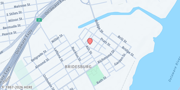 Map showing Bridesburg United Methodist Church Food Pantry at 2717 Kirkbride St., Philadelphia, PA