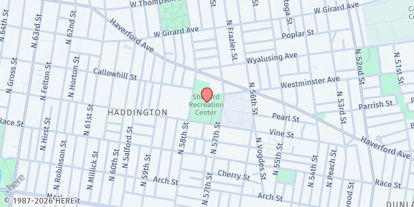 Map showing Camp 2000 at 5700 Haverford Ave., Philadelphia, PA