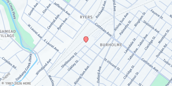 Map showing CDA Philadelphia Ministry at 301 Saint Vincent St, Philadelphia, PA