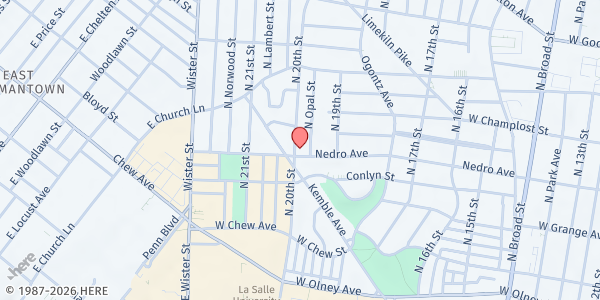 Map showing Champlost Homes Tenant Council at 1953 Nedro Avenue, Philadelphia, PA