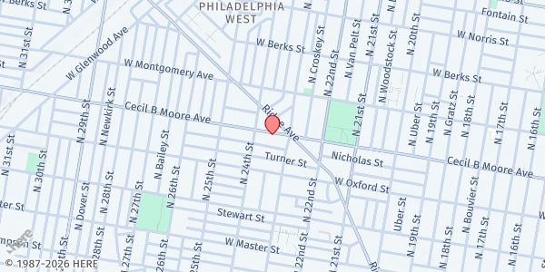 Map showing Childrens Learning Arc - Cecil B. Moore Ave at 2316-2318 Cecil B. Moore Ave., Philadelphia, PA
